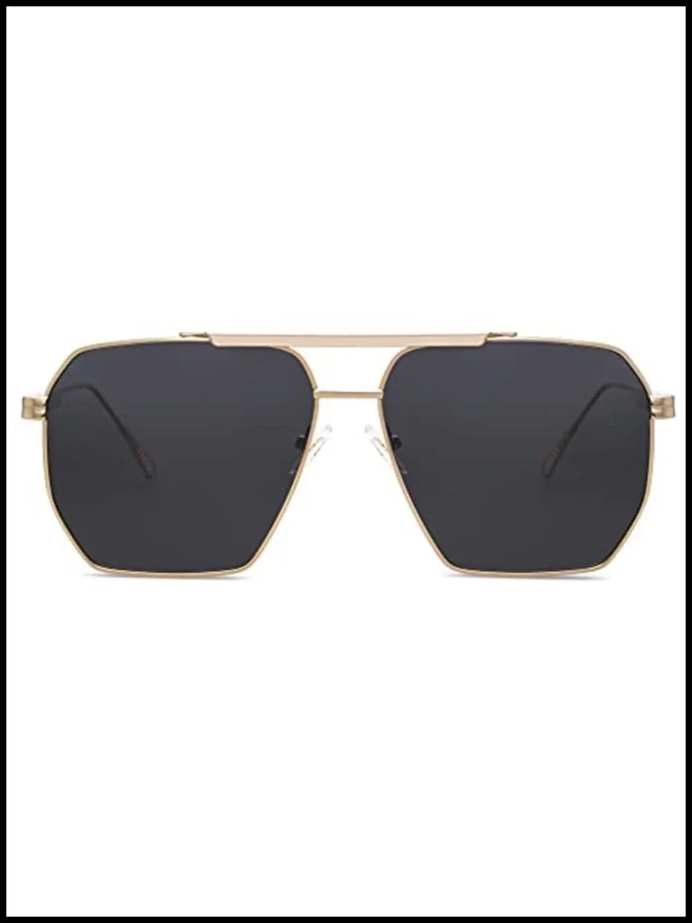 Oversized Square Polarized Sunglasses Metal Frame UV Protection